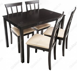 Обеденная группа: стол и четыре стула.  Цвет капучино/крем. 
