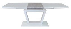 Раскладной стол из МДФ со стеклом. Цвет белый глянец. 