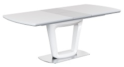 Раскладной стол со стеклом на основе МДФ. Цвет белый.