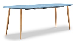 Раскладной стол на деревянном каркасе.  Цвет голубой.