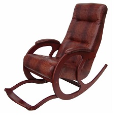 Кресло-качалка с подножкой. Цвет махагон.