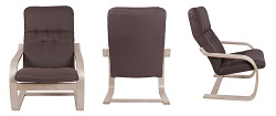 Кресло для отдыха. Цвет ткани: кофе, каркас береза.