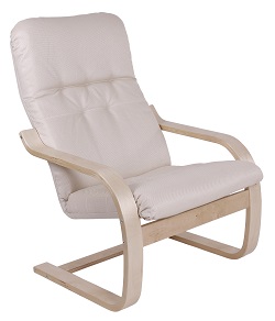 Кресло для отдыха. Цвет ткани: ваниль, каркас береза. 