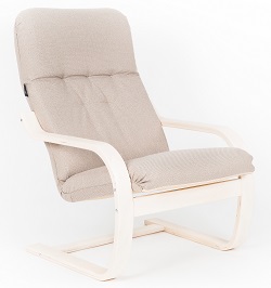 Кресло для отдыха. Цвет ткани: миндаль, каркас береза. 