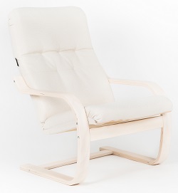 Кресло для отдыха. Цвет ткани: гардения, каркас береза. 