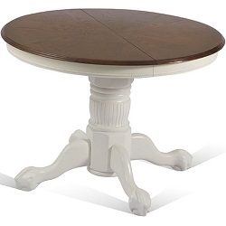 Круглый раскладной стол из массива дерева. Цвет: дуб белый/дуб золотисто-коричневый.