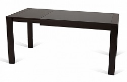 Прямоугольный раскладной стол из массива бука со стеклом. Цвет орех/черный.