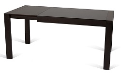 Прямоугольный раскладной стол из массива бука со стеклом. Цвет орех/черный. 