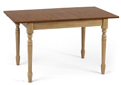 Раскладной обеденный стол из массива гевеи. Цвет:дуб серый/орех шоколадный 
