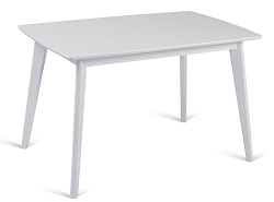 Прямоугольный раскладной стол из массива гевеи. Цвет:дуб белый