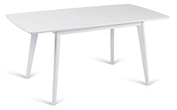 Прямоугольный раскладной стол из массива гевеи. Цвет:дуб белый