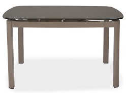 Раскладной стеклянный стол на металлокаркасе. Цвет: серый шелк.