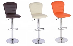 Барный стул из экокожи. Цвет: коричневый, бежевый, оранжевый.