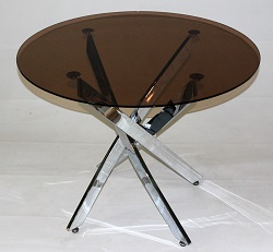 Стеклянный стол с круглой столешницей CR-0904
