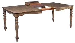 Раскладной обеденный стол из массива гевеи. Цвет: дуб серый 
