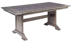 Большой нераскладной стол с керамической плиткой. Цвет Дуб серо-коричневый винтажный.