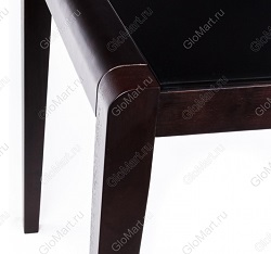 Деревянный нераскладной стол со вставкой из черного стекла. Цвет венге. 