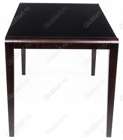Деревянный нераскладной стол со вставкой из черного стекла. Цвет венге. 