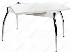 Раскладной стол-трансформер из МДФ на металлокаркасе. Цвет белый.