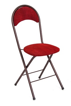 Складной стул на металлокаркасе. Цвет красный.
