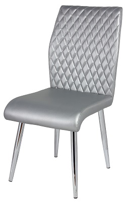 Кухонный стул из кожзама на металлокаркасе. Цвет серебро.