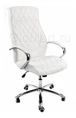 Офисное кресло из экокожи. Цвет белый. 
