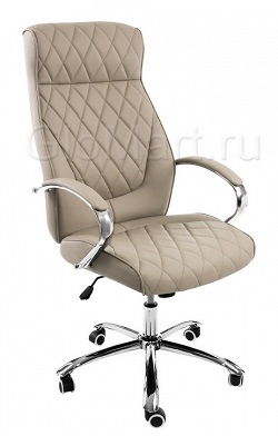 Офисное кресло из экокожи. Цвет серый. 