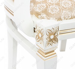 Кресло из дерева и ткани для гостинной. Цвет: молочное дерево/бежевый.