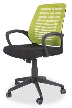 Компьютерное кресло с сеткой на спинке. Цвет черный/зеленый.