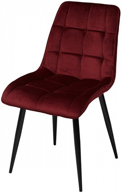 Мягкий велюровый стул на металлическом каркасе, цвет сидения бургунди