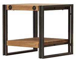 Квадратный деревянный столик на металлическом каркасе