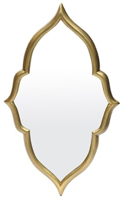 Металлическое зеркало в фигурной раме, цвет античная медь