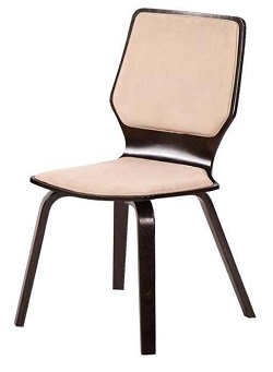 Деревянный стул с обивкой из ткани. Цвет крем-брюле/венге.