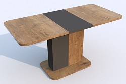 Прямоугольный стол из ЛДСП. Цвет дуб Канзас/вольфрам.