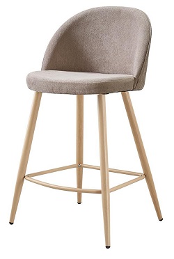 Полубарный стул из серой ткани ES-12881