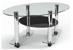 Овальный стеклянный столик STL-13015