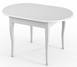 Белый раздвижной деревянный стол.