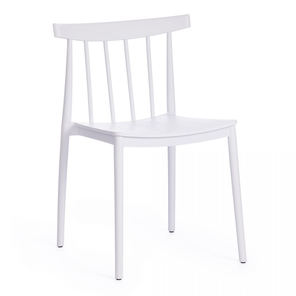 Легкий, компактный пластиковый стул в современном стиле модерн белого цвета