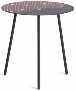 Круглый кофейный столик из металла черного цвета