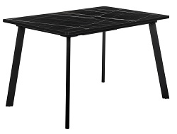 Прямоугольный раздвижной стол с покрытием из пластика. Цвет черный мрамор.