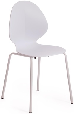 Оригинальный стул из пластика и металла в белом цвете