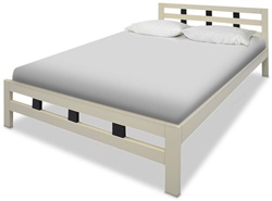 Двуспальная кровать в современном стиле, цвет комбинированный: слоновая кость+венге