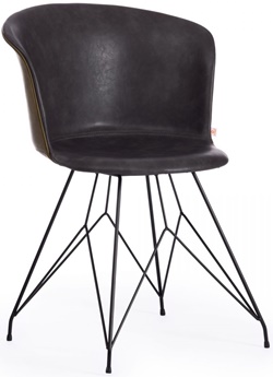 Стул с твердым сиденьем, экокожа/пластик, цвет: серый/оливковый/черный