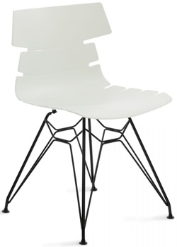 Офисное кресло в стиле модерн, изготовлено из пластика и металла, цвет: белый