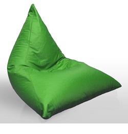 Бескаркасное кресло-пирамида. Цвет зеленый.