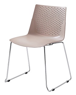 Дизайнерский стул из пластика с перфорацией, на металлокаркасе. Цвет коричневый.