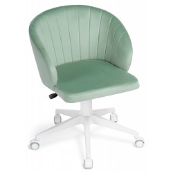 Компьютерное кресло мягкое с обивкой из велюра в стиле модерн. Цвет: зеленый (confetti aquamarine).
