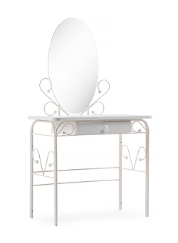 Белый туалетный столик с зеркалом WV-13695