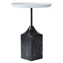 Круглый кофейный столик на мраморном основании. Цвет серый/черный.