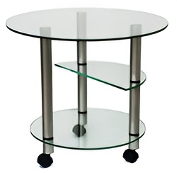 Стеклянный столик с полочкой STL-13823